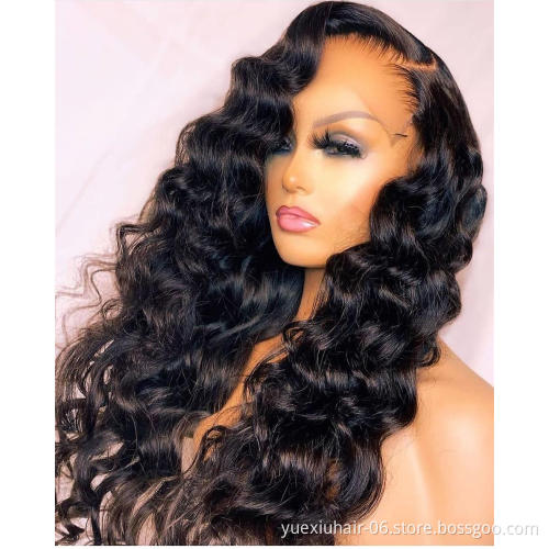 Cuticle Aligned Wholesale Brazilian 100% Human Swiss HD Transparent Pre- plucked Lace Front Virgin Hair Wigs for Black Women